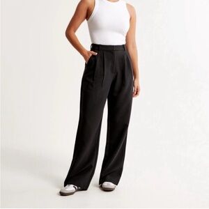Abercrombie & Fitch Sloane Tailored Wide Leg Pant Black